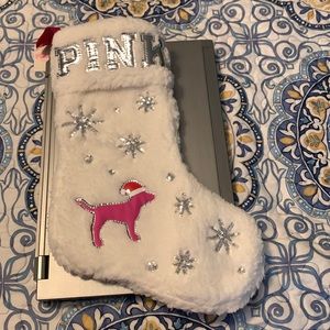 BNWT Victoria’s Secret Pink brand Christmas stocking-Fleece with sequins!